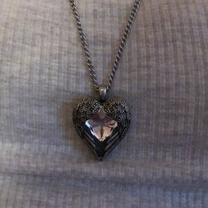 Angel wings heart necklace